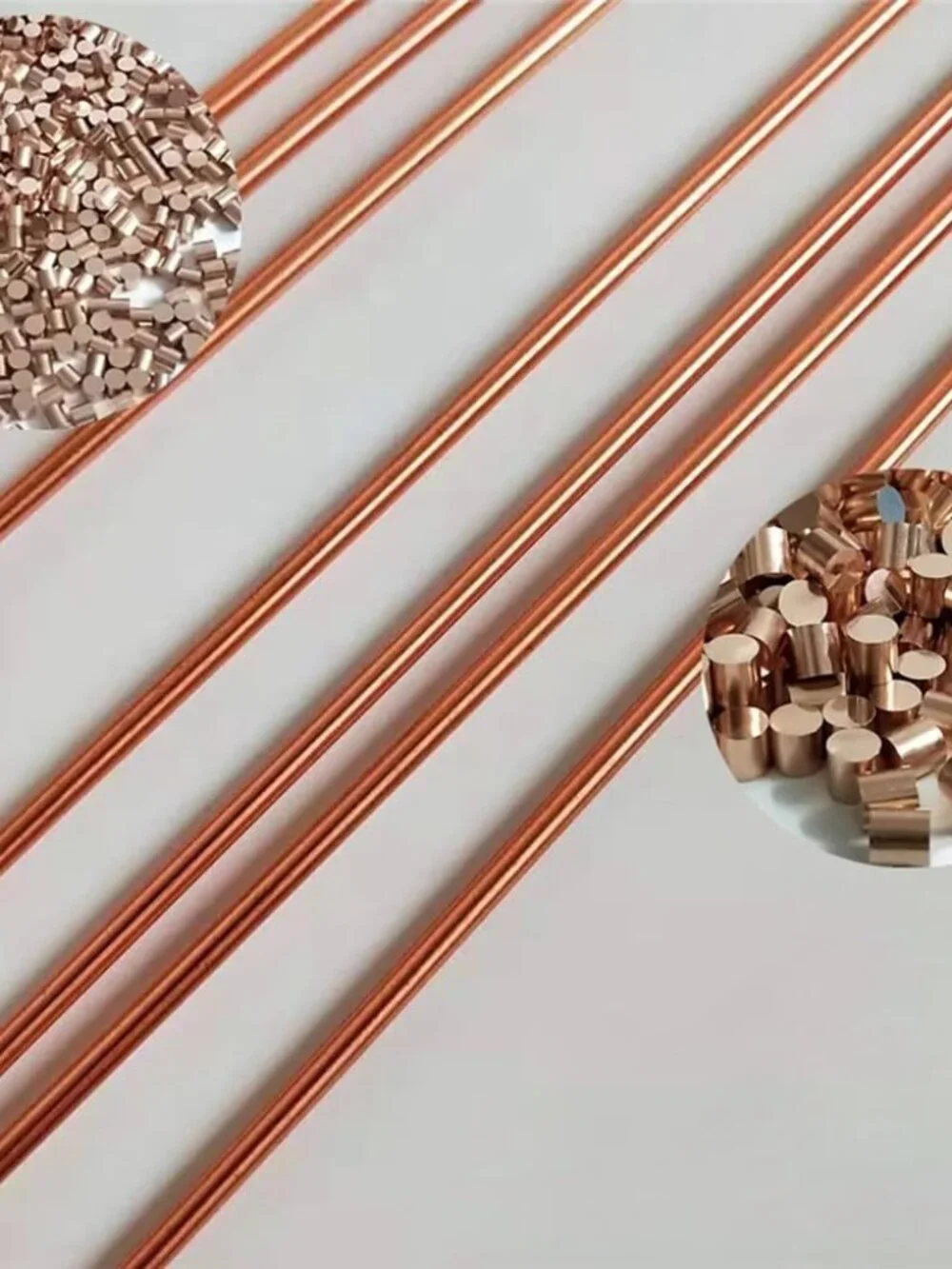5PCS Pure Copper Round Rod Length 15.7